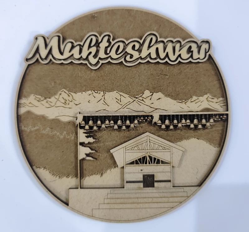 Mukteshwar Uttrakhand| Layered Wooden Laser Cut Fridge Magnet