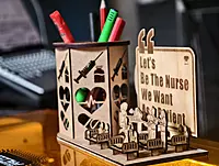 Nurses Inspirational Desk Organizer | Wooden Laser Cut 3D design