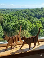 Wooden 3D Cat model