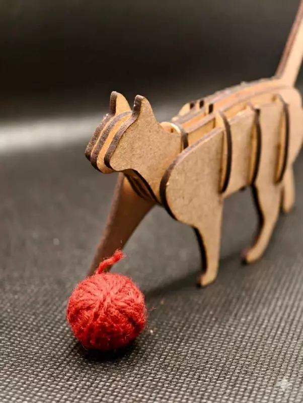 Wooden 3D Cat model